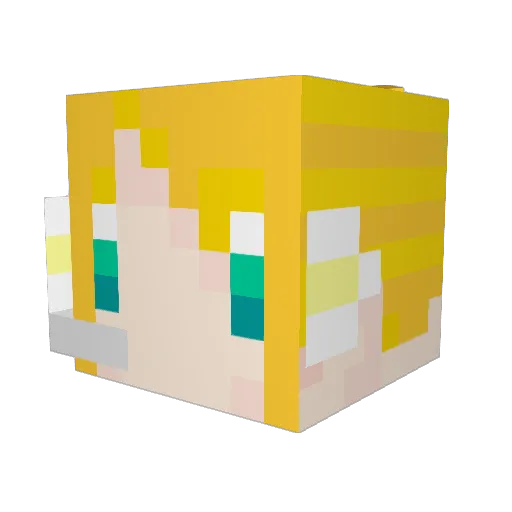 Akodori Minecraft avatar head, 3D render
