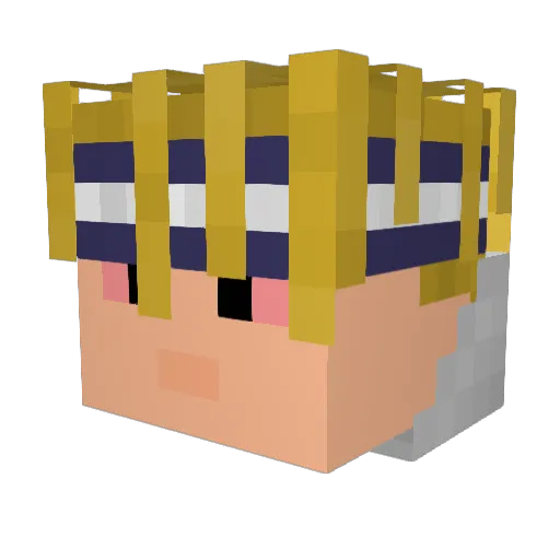 Akogin Minecraft avatar head, 3D render