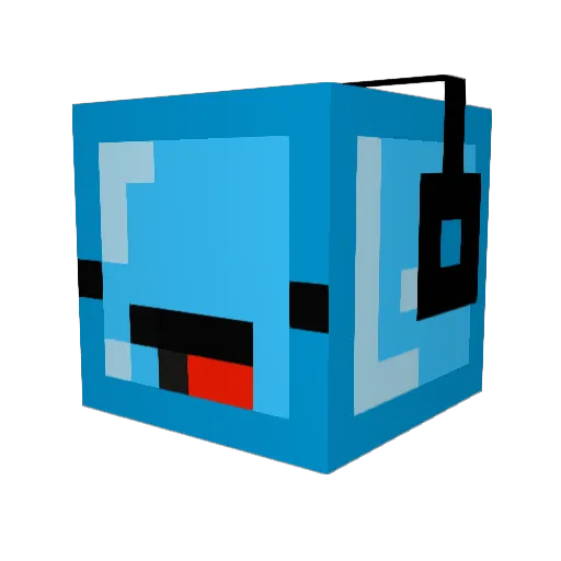 Akotomoo Minecraft avatar head, 3D render