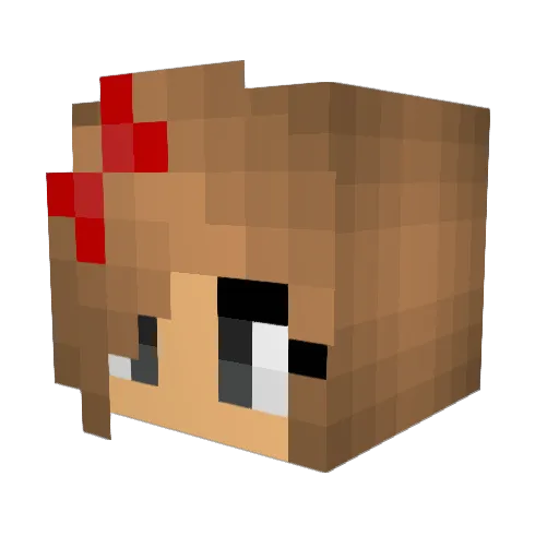 Akouette Minecraft avatar head, 3D render
