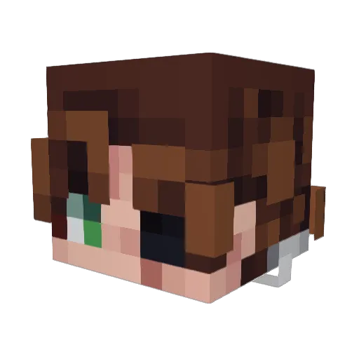 Akoumora Minecraft avatar head, 3D render