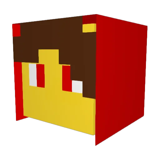 Akouzai Minecraft avatar head, 3D render