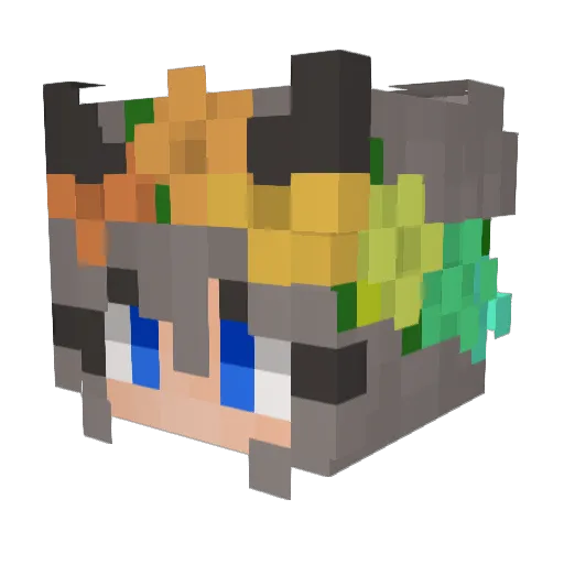 Akqne01 Minecraft avatar head, 3D render