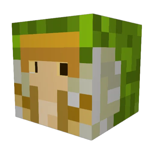 Akr0ma Minecraft avatar head, 3D render