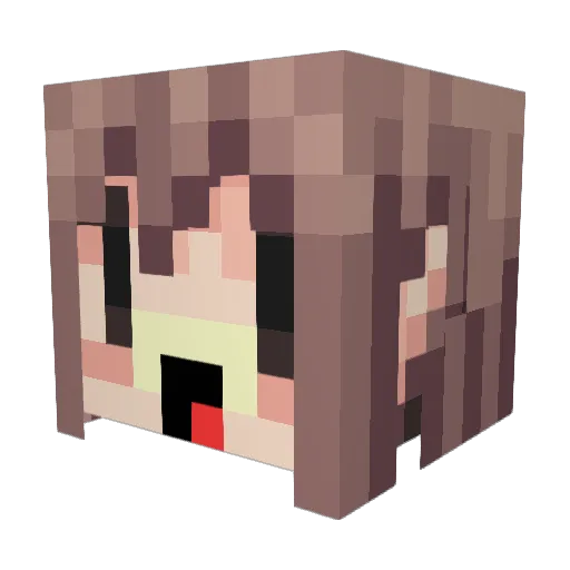 AkriaSama Minecraft avatar head, 3D render
