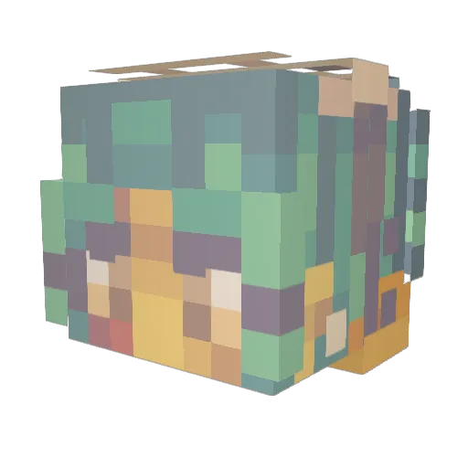 Akryla Minecraft avatar head, 3D render