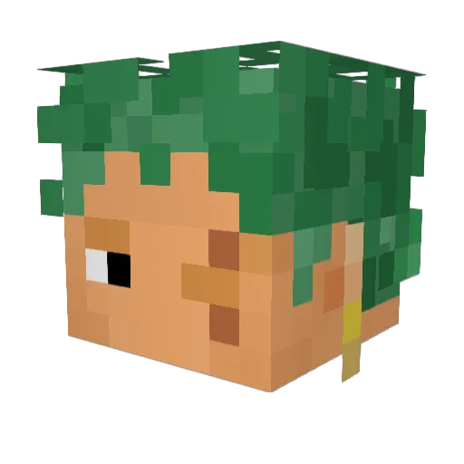 Aks_AzlF22_1003 Minecraft avatar head, 3D render