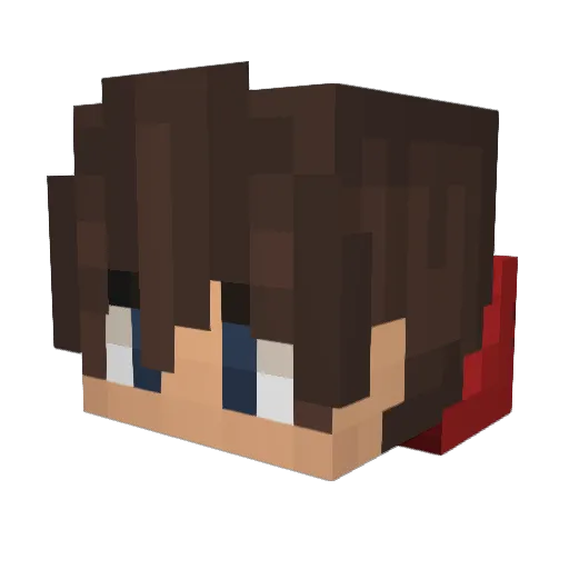 Akseir Minecraft avatar head, 3D render