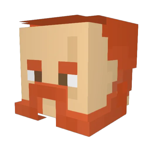 AkselTA Minecraft avatar head, 3D render