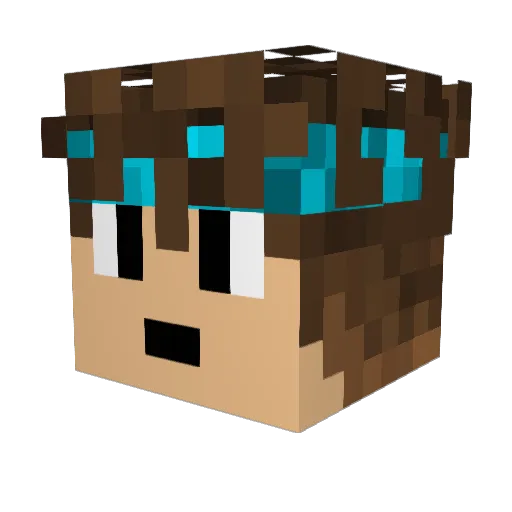 Aksorus Minecraft avatar head, 3D render