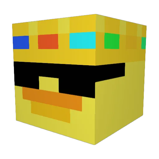 Akturan Minecraft avatar head, 3D render
