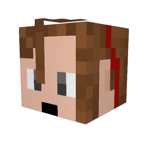 Akubika Minecraft avatar head, 3D render