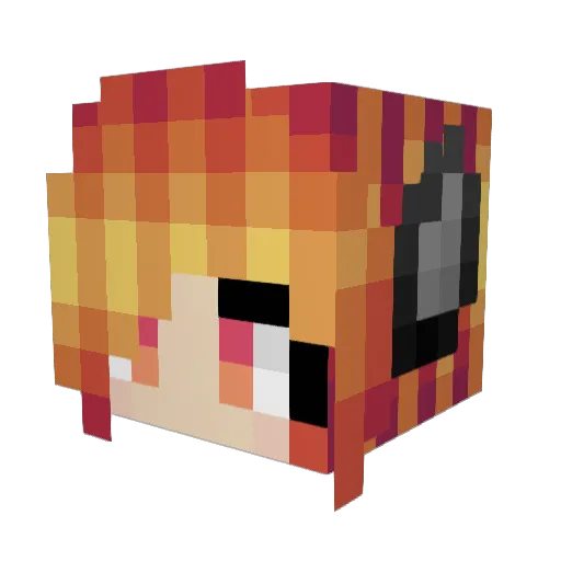 Akudou18 Minecraft avatar head, 3D render
