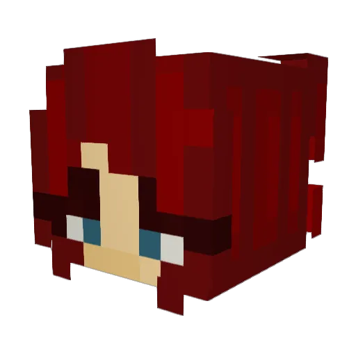Akueria Minecraft avatar head, 3D render