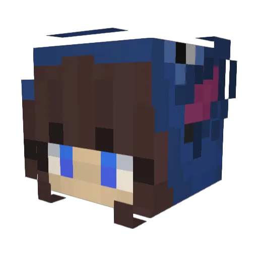AkumaKisu Minecraft avatar head, 3D render