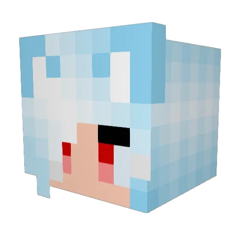 Akumoria Minecraft avatar head, 3D render