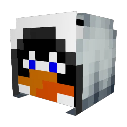 Akunya Minecraft avatar head, 3D render