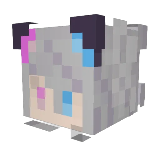 AkurVR Minecraft avatar head, 3D render