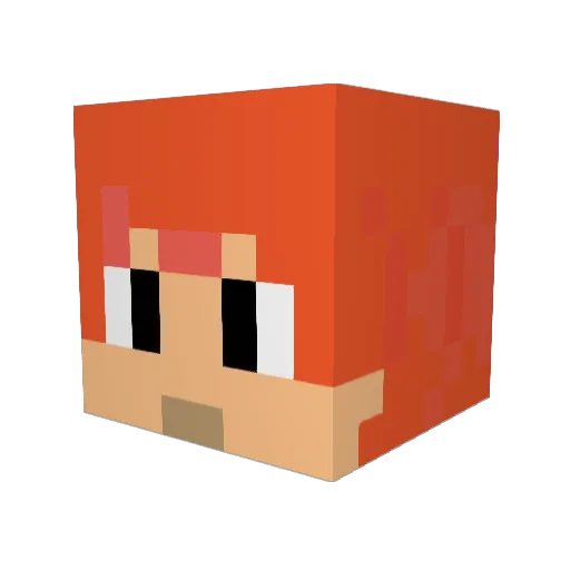 Akuretu Minecraft avatar head, 3D render