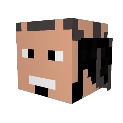 Akuromu1 Minecraft avatar head, 3D render