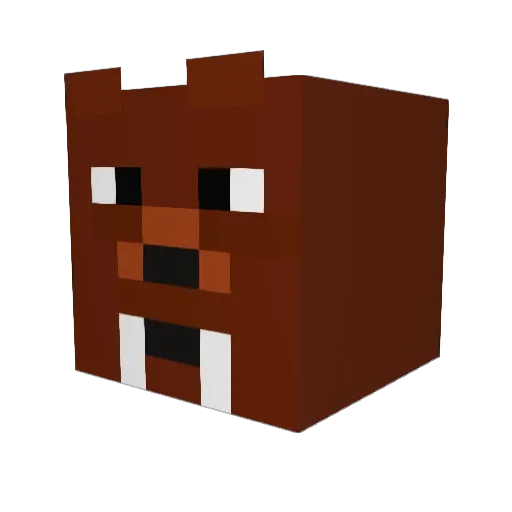 Akushin Minecraft avatar head, 3D render