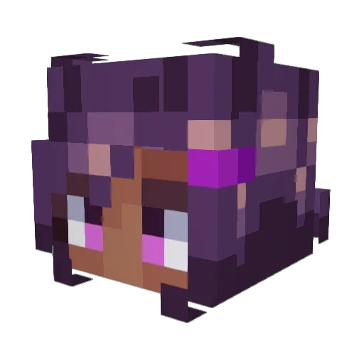 Akutagawawa_ Minecraft avatar head, 3D render