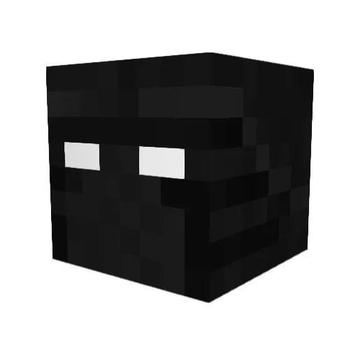 Akuze Minecraft avatar head, 3D render
