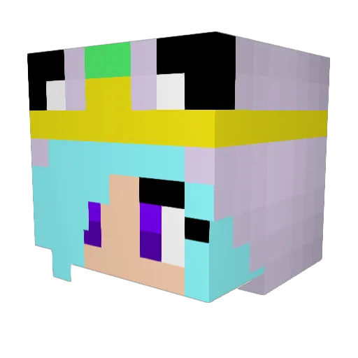 AkwardDino Minecraft avatar head, 3D render