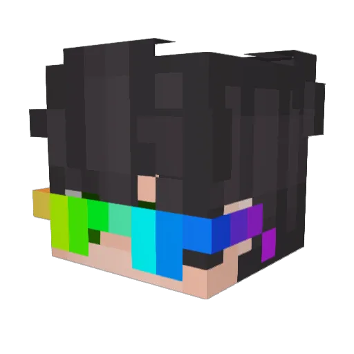 Akyno Minecraft avatar head, 3D render
