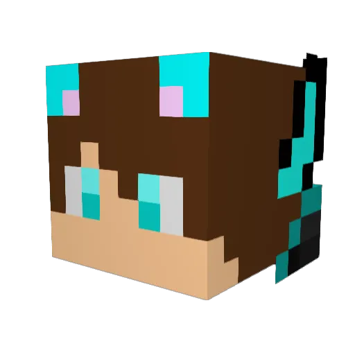 AkyrielX Minecraft avatar head, 3D render