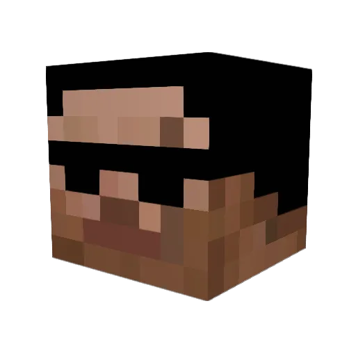 AkyuTV Minecraft avatar head, 3D render