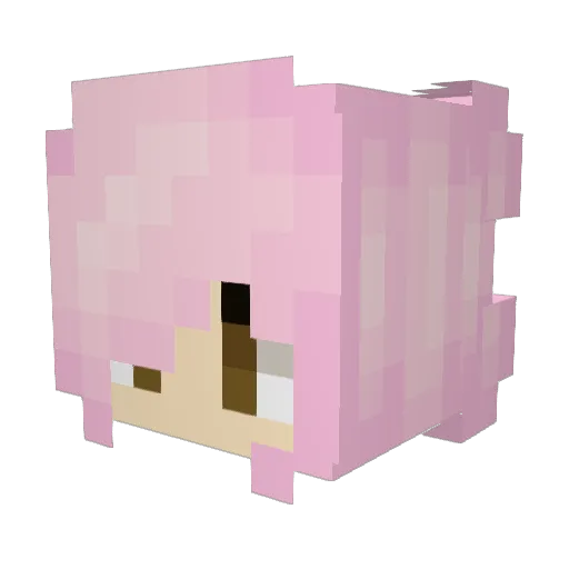 Akyuti Minecraft avatar head, 3D render