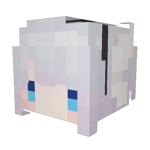 Akyutie Minecraft avatar head, 3D render