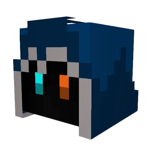 Akzakael Minecraft avatar head, 3D render