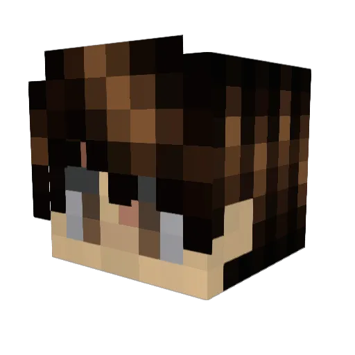 Akzuwo Minecraft avatar head, 3D render