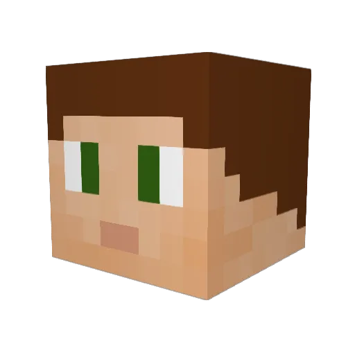 Akzwhu Minecraft avatar head, 3D render