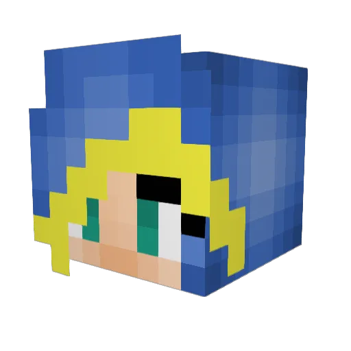 Al3N_ Minecraft avatar head, 3D render