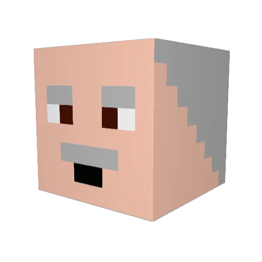 AlBundyPro Minecraft avatar head, 3D render