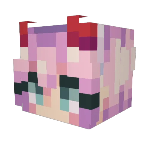 AlTefcat Minecraft avatar head, 3D render