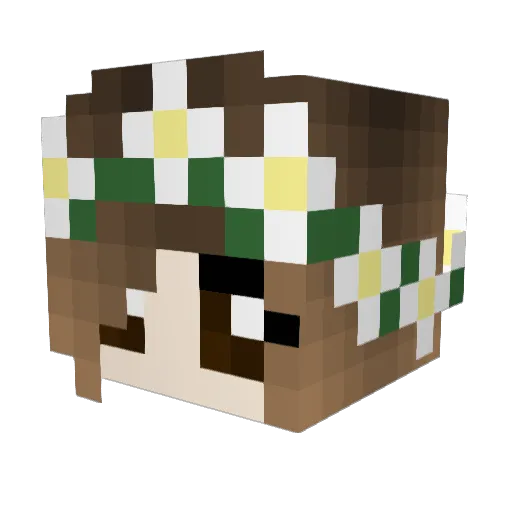 AlaPapillon Minecraft avatar head, 3D render
