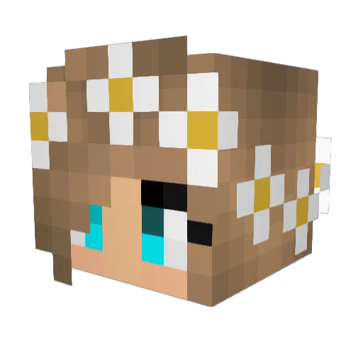 AlaSu Minecraft avatar head, 3D render