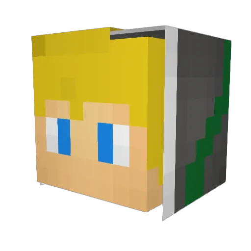 AlaaNN Minecraft avatar head, 3D render