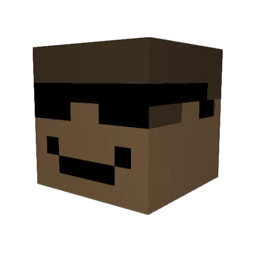 Alaax Minecraft avatar head, 3D render