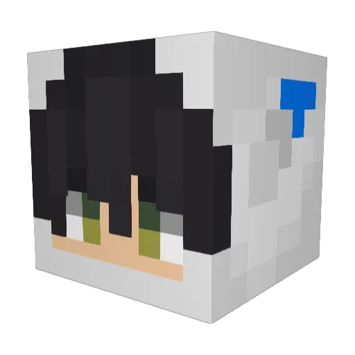 Alacan Minecraft avatar head, 3D render