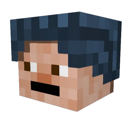 Aladim Minecraft avatar head, 3D render