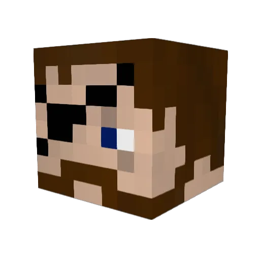 AlainPosteur Minecraft avatar head, 3D render