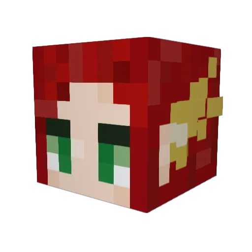 Alalein Minecraft avatar head, 3D render