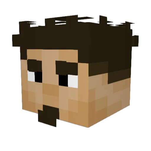 AlanBe1 Minecraft avatar head, 3D render