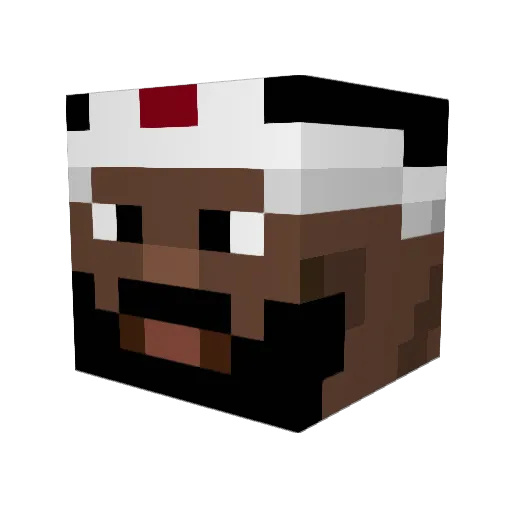 AlanGay Minecraft avatar head, 3D render