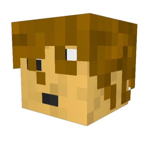 AlanI Minecraft avatar head, 3D render